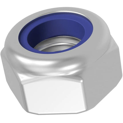 Zinc Steel Lock Nut M10 Pack 25 Hexagonal Locking Lock Nuts Ideal For Carpentry, Construction, Plumbing, Among Other.