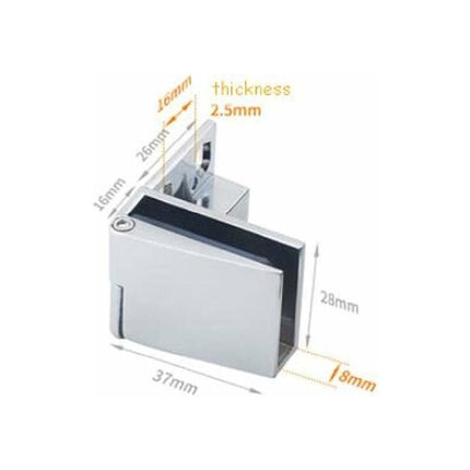 Pair / Frameless Glass Door Hinge Wine Cabinet Showcase Glass Door Hinge Side Mounted Embedded (Silver).