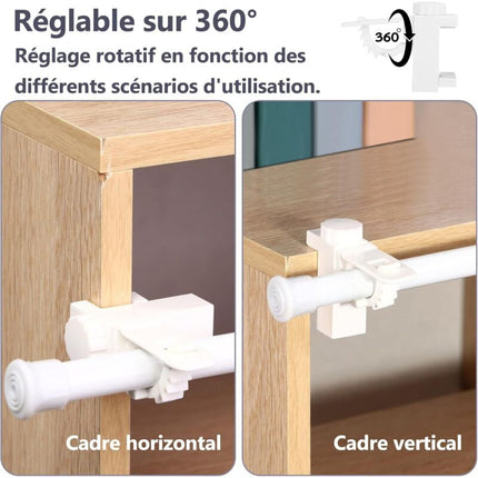 4 pcs Curtain Holder Clip Bracket, Adjustable Crossbar Curtain ROd Towel Storage Hook.