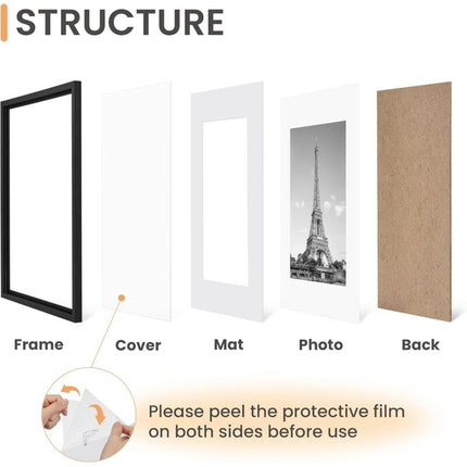 3 pcs Set Photo Frames 21X29.7Cm, A4 Black Frame, Can Be Placed Or Hung On The Wall High Quality Wooden Photo Frame.