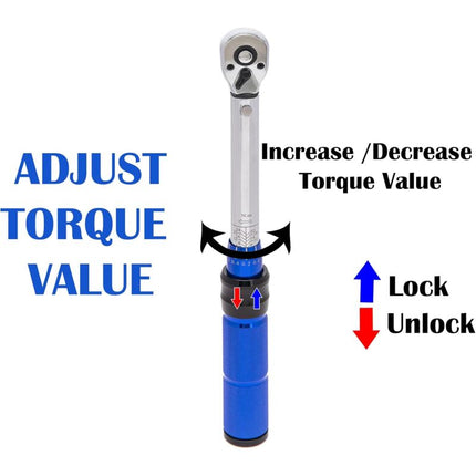 Bicycle Torque Wrench 1/4, Range 2-24Nm/17.7-212.4 In.Lb(Double Scale), Accuracy ±3%, 15 Pieces Bike Maintenance Kit.