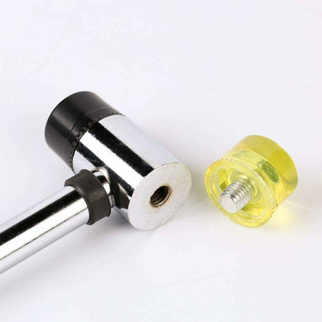 Rubber Hammer Double Head Mounting Hammer Double Sided Mallet Diameter 35 Mm Aluminium Hammer Tools Repair Kit (Black).