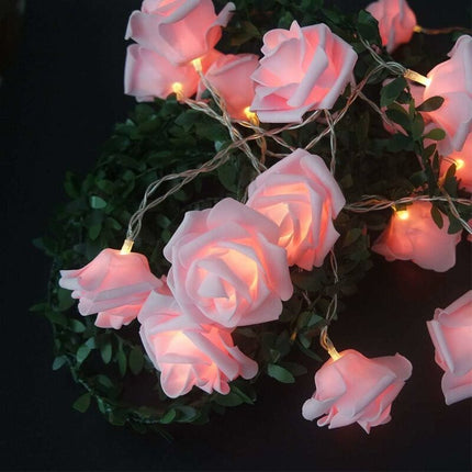 Battery Operated LED String Lights Pink Flowers Pattern Diameter 6Cm, Pe (Polyethylene)., Pink, 3M 20LED.