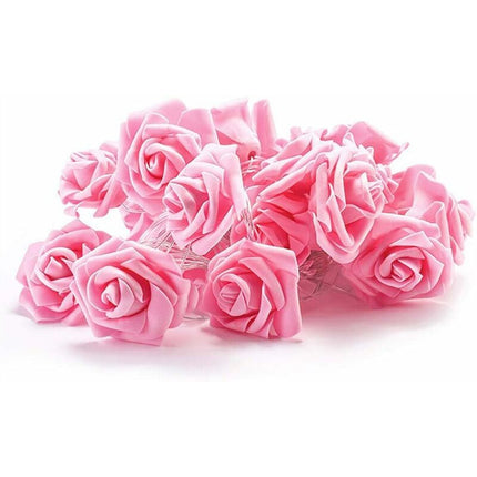 Battery Operated LED String Lights Pink Flowers Pattern Diameter 6Cm, Pe (Polyethylene)., Pink, 3M 20LED.