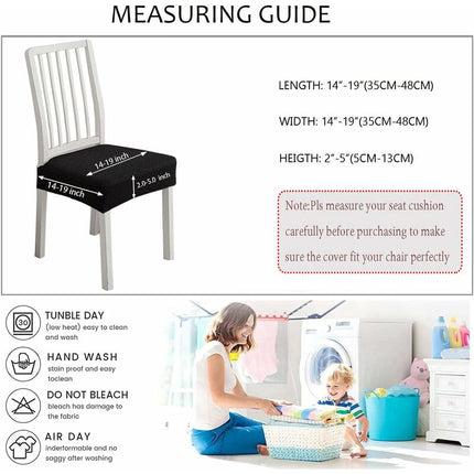 Diamond Lattice Waterproof Seat Covers For Dining ROom Chairs, Stretch Kitchen Chair Covers For Dining ROom, Seat.