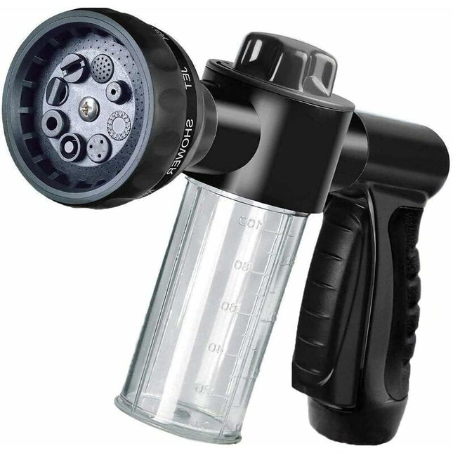 With 8 Watering Modes Garden Foam Sprayer Garden Hose Nozzle Soap Dispenser Gun For Car Washing, Plant Watering And Pet.