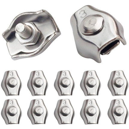 20 pcs Wire ROpe Clips Steel Cable Clamp M3 Wire ROpe Clips For 1.5Mm-3Mm Steel Cable Stainless Steel Cable Clamp For.