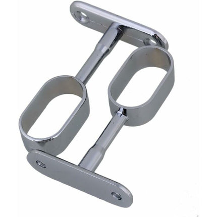 2 pcs 16Mm Silver Plated Zinc Alloy Oval Wardrobe Brackets.