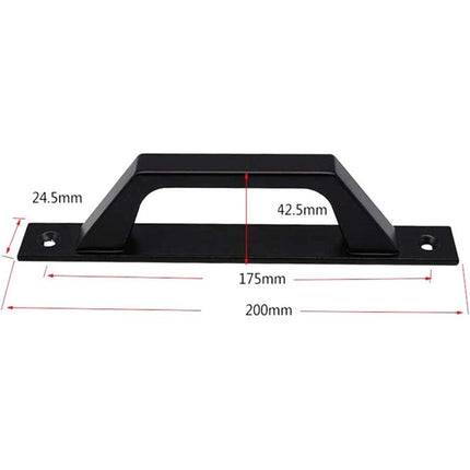 19.6Cm Wooden Handle Barn Door Pull Sliding Door Handle Carbon Steel (D Black).
