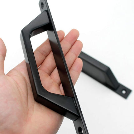 19.6Cm Wooden Handle Barn Door Pull Sliding Door Handle Carbon Steel (D Black).