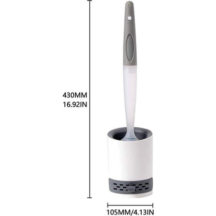 Silicone Toilet Brush With Soap Dispenser, Wall Mounted/Standing No Drilling Cleaning Brush With Holder For Bathroom.