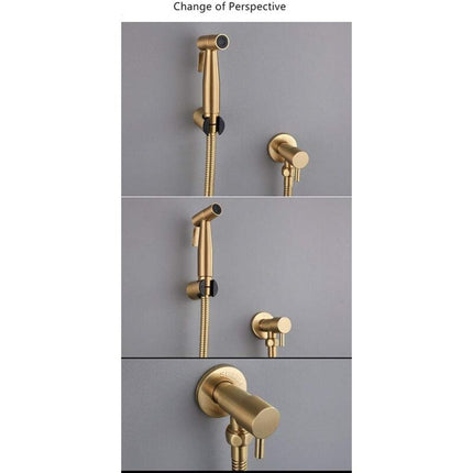 Stainless Steel Toilet Bidet Shattaf Faucet Sprayer, Bidet Sprayer Kit (Gold).