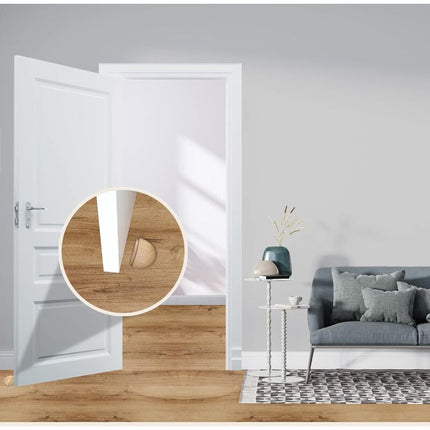 6 pcs Set Door Stops - Adhesive Wooden Door Stop For Floors And Parquet - Adhesive Door Stop - Door Stop (Natural Beech).