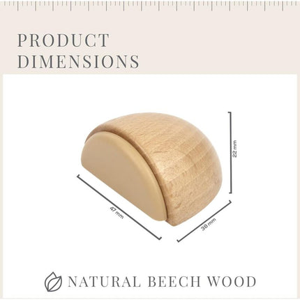 6 pcs Set Door Stops - Adhesive Wooden Door Stop For Floors And Parquet - Adhesive Door Stop - Door Stop (Natural Beech).