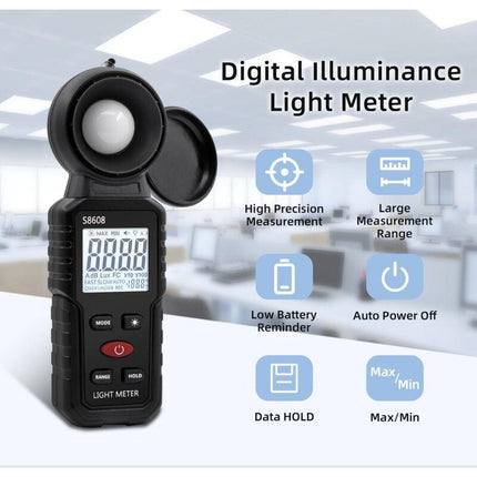 Digital Lux Meter, Light Measurement With 0.1-200,000 Lux, Portable Digital Ambient Light Meter Range Up To 200,000 Lux.
