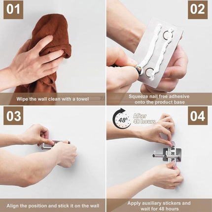 Universal Hair Dryer Holder Stainless Steel No Drilling Wall Mount Hair Dryer Holder Stick-On Holder Universal Holder.