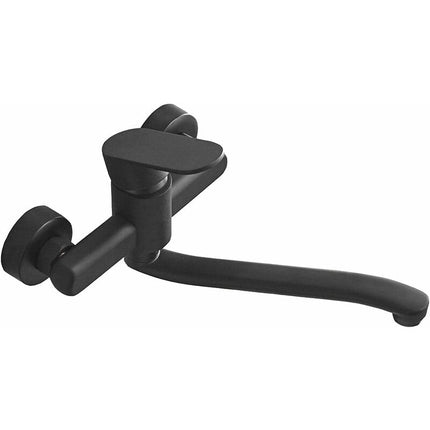 Single Handle Kitchen Faucet Wall Mounted High Quality Brass Body Black Projection 200Mm（G1/2）.