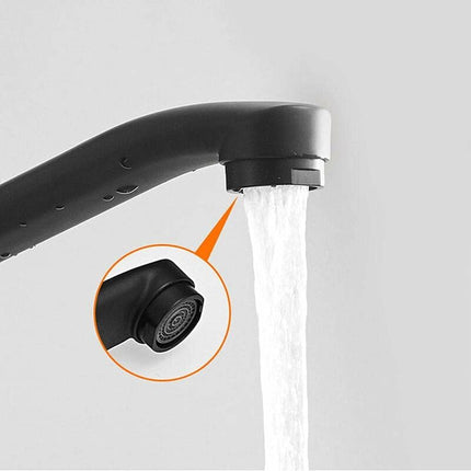 Single Handle Kitchen Faucet Wall Mounted High Quality Brass Body Black Projection 200Mm（G1/2）.