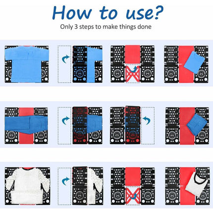 Shirt Folding Board - Clothes Folder Laundry Folder Child Adult Clothing Shirt T Shirt Tee Shirts 58 X 68 Cm (Black &.