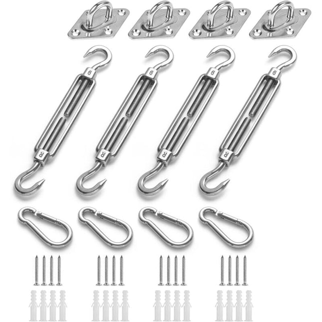 M6 Shade Sail Fixing Kit, Stainless Steel Sun Shade Sail Fixing Kit For Triangle And Square, Rectangle, Sun Shade Sail.