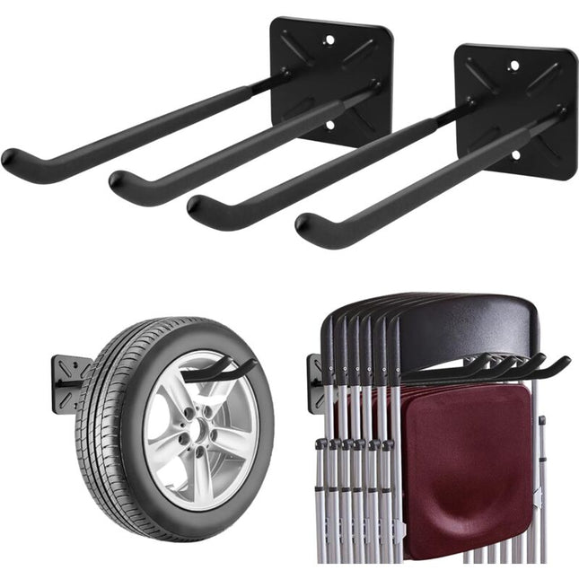 Garage Hooks, Wall Mounted Coat Rack, Shed Organizer, Heavy Duty Tool Organizer, Garage Storage Utility Hooks For (2.