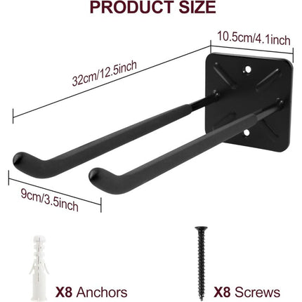 Garage Hooks, Wall Mounted Coat Rack, Shed Organizer, Heavy Duty Tool Organizer, Garage Storage Utility Hooks For (2.
