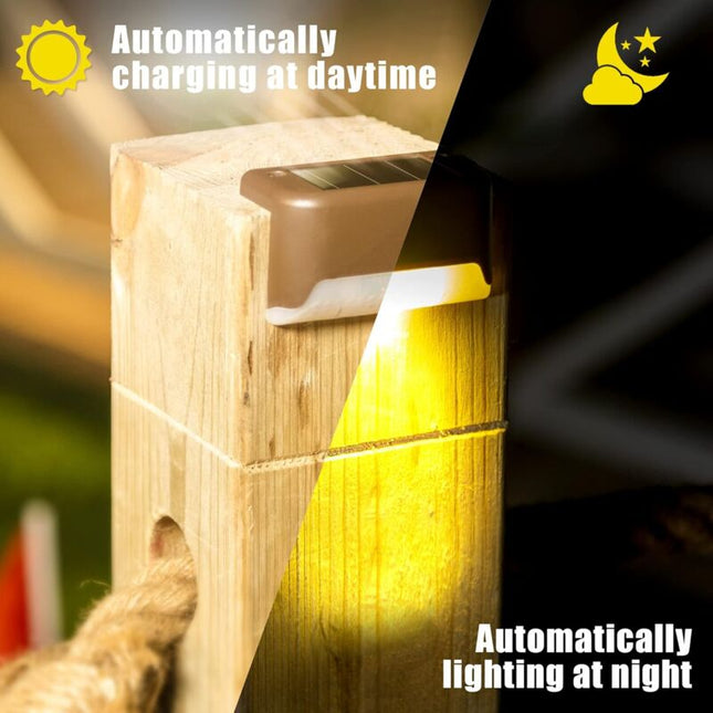 12 Pack Solar Lights Waterproof Solar Powered Lights For Deck, Stairs, Fence, Yard, Patio And Driveway (Warm White).