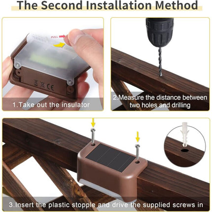 12 Pack Solar Lights Waterproof Solar Powered Lights For Deck, Stairs, Fence, Yard, Patio And Driveway (Warm White).