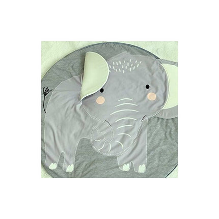 Baby Crawling Mat Play Mat Kids Crawling Mat ROund Animals Carpet Children Rug For Girls Boys 90X90Cm (Elephant).