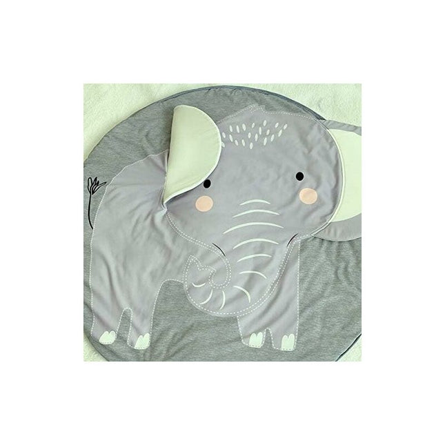 Baby Crawling Mat Play Mat Kids Crawling Mat ROund Animals Carpet Children Rug For Girls Boys 90X90Cm (Elephant).
