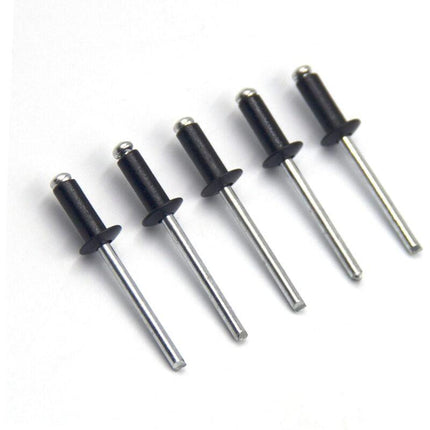 100 pcs 4.8 X 12Mm Aluminum Blind Rivets, Open End Rivets, Pop Rivets, Pack Of 100 (Black).