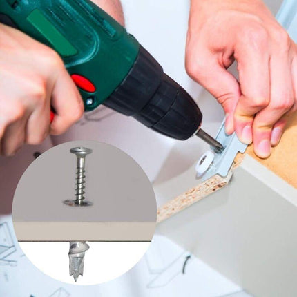 100 pcs Zinc Alloy Expansion Screw Set Combination 50 pcs Screws And 50 pcs Anchors - Metal Self-Drilling - For.