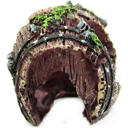 Resin Fish Tank Non-Toxic Ornament Broken Barrel Cave Landscaping Decoration.