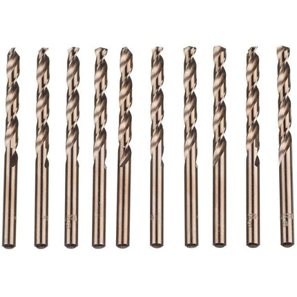 10 pcs M35 Hss Cobalt Gold Twist Drill Bits Metric High Speed Steel 6Mm X 93Mm For Drilling Stainless Steel And Metal.