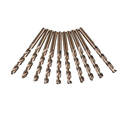 10 pcs M35 Hss Cobalt Gold Twist Drill Bits Metric High Speed Steel 6Mm X 93Mm For Drilling Stainless Steel And Metal.