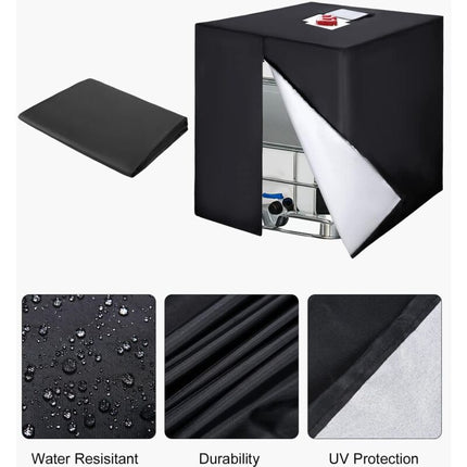 1000L Ibc Tank Cover, 420D Water Tank Cover, Anti-Uv Tank Protection Cover, Ibc Tank Protective Cover With Zipper, 120.