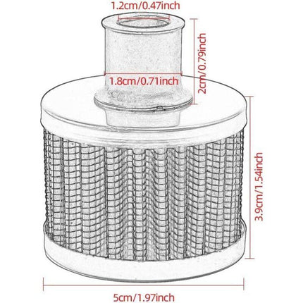Universal Interface Motorcycle Air Oil Filters Car Cold Air Intake Filter 12Mm Vent Turbo Crankcase Breather (Black).