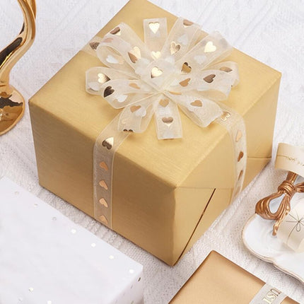 2 Volumes Gold Ribbon Satin Ribbon 1.6Cm X 9M Suitable For Gift Ribbons Wedding Decoration Ribbons Home Decoration.