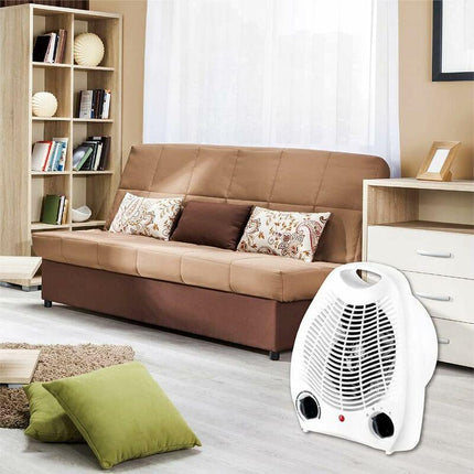 Electric Fan Heater, Electric Stove, 1000W / 2000W, Hot Air Thermo Convector 2 Powers Intuitive Button, Silent, Portable.