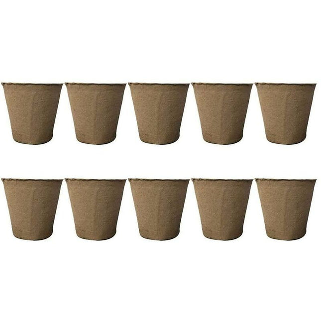 50 Pack ROund Fiber Pot 6X6Cm Seedling Pot Starter Pots Kits Gardening Pot For Seeds Plants.