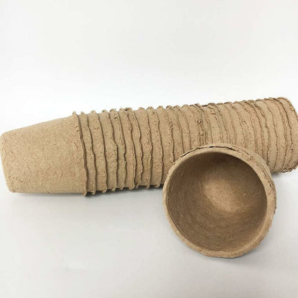 50 Pack ROund Fiber Pot 6X6Cm Seedling Pot Starter Pots Kits Gardening Pot For Seeds Plants.