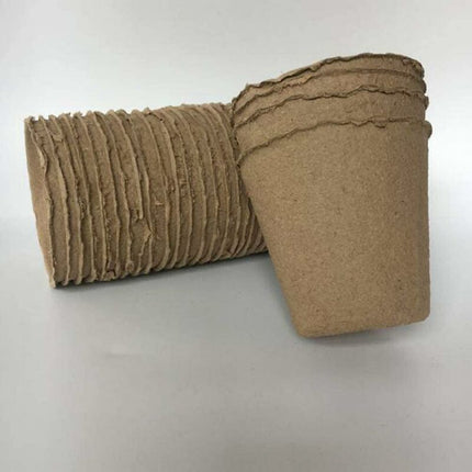 50 Pack ROund Fiber Pot 6X6Cm Seedling Pot Starter Pots Kits Gardening Pot For Seeds Plants.