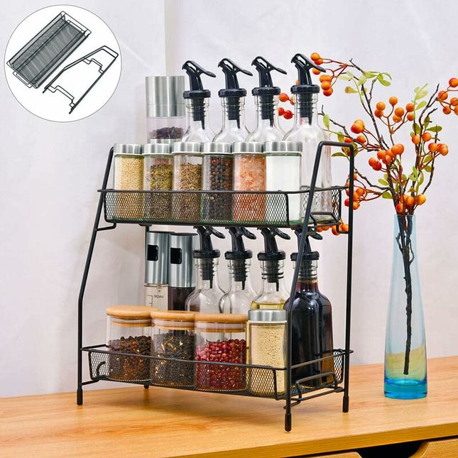 Spice Rack 2 Layer Metal Spice Rack Large Vertical Spice Rack.