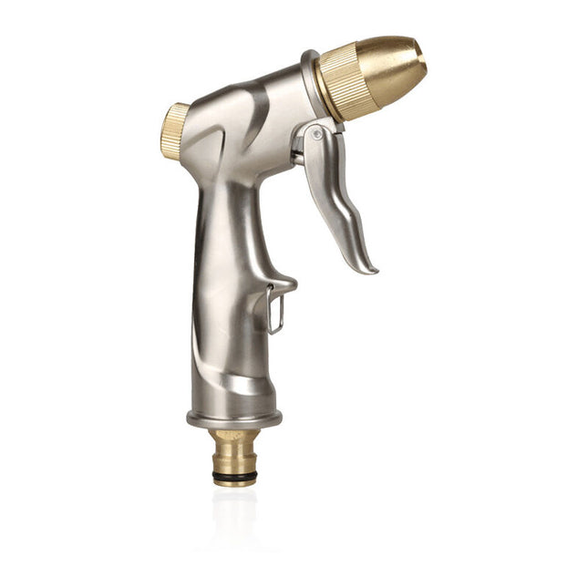 Garden Hose Spray Gun With Full Brass Nozzle, 100% Metal Heavy Duty Water Gun, High Pressure Spray Nozzle For Watering.