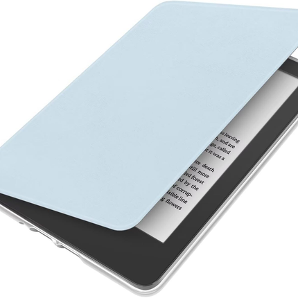 360° Rotating & Detachable Magnetic Case for 7" Kindle Paperwhite 12th Generation (2024)  – Auto Wake/Sleep, Hands-Free Stand, Clear Back Cover(Light blue).