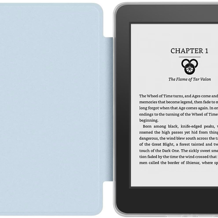 360° Rotating & Detachable Magnetic Case for 7" Kindle Paperwhite 12th Generation (2024)  – Auto Wake/Sleep, Hands-Free Stand, Clear Back Cover(Light blue).