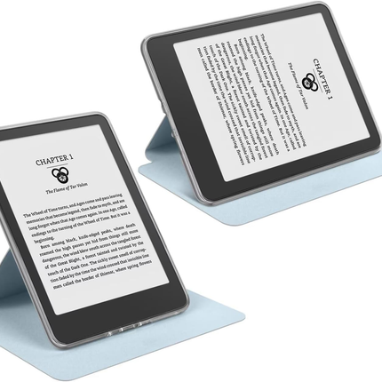 360° Rotating & Detachable Magnetic Case for 6.8" Kindle Paperwhite 11th Generation (2021)  – Auto Wake/Sleep, Hands-Free Stand, Clear Back Cover(Light blue).