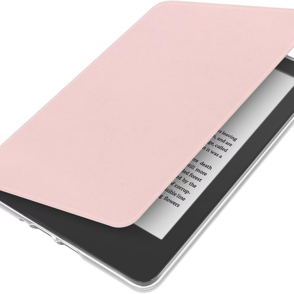 360° Rotating & Detachable Magnetic Case for 6.8" Kindle Paperwhite 11th Generation (2021)  – Auto Wake/Sleep, Hands-Free Stand, Clear Back Cover(pink).