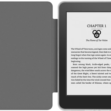 360° Rotating & Detachable Magnetic Case for 7" Kindle Paperwhite 12th Generation (2024)  – Auto Wake/Sleep, Hands-Free Stand, Clear Back Cover (black).