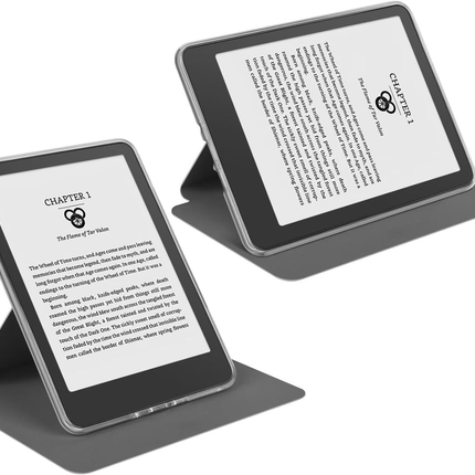 360° Rotating & Detachable Magnetic Case for 7" Kindle Paperwhite 12th Generation (2024)  – Auto Wake/Sleep, Hands-Free Stand, Clear Back Cover (black).
